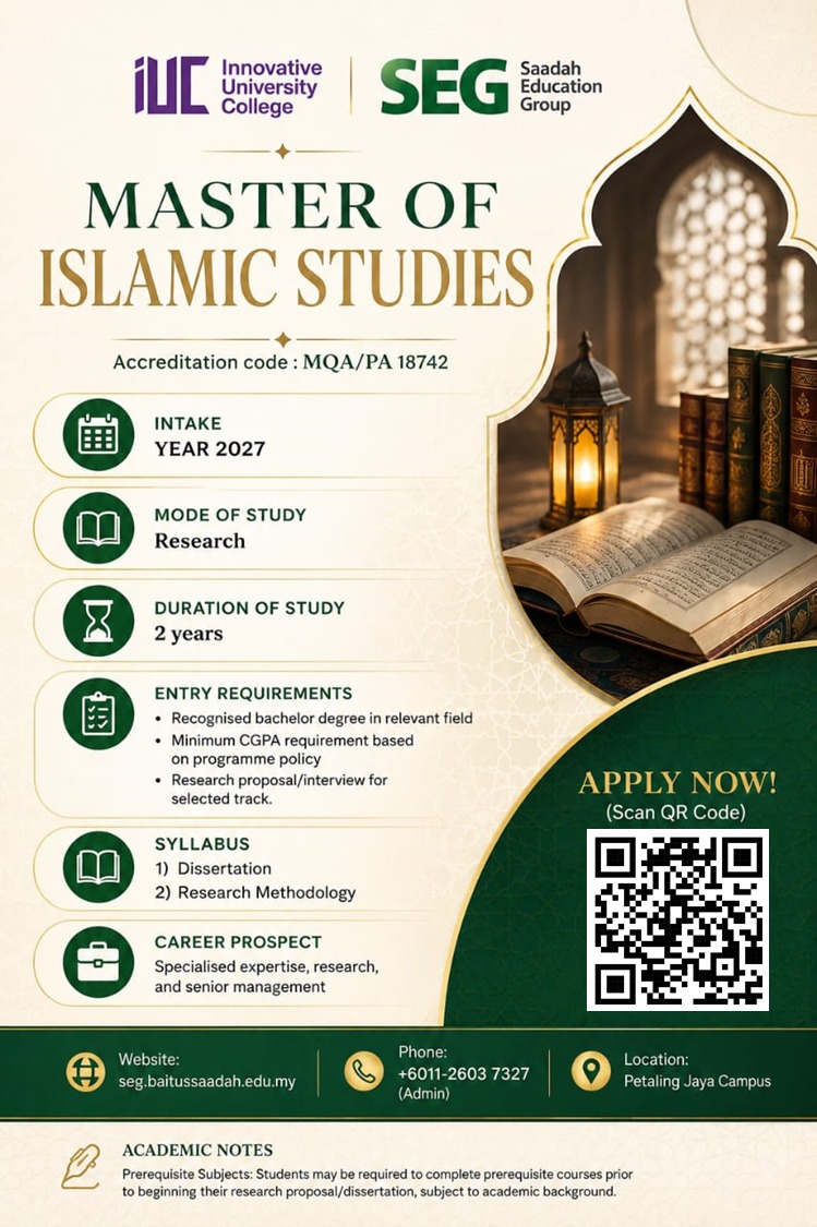 Master of Islamic Studies (MQA/PA 18742)